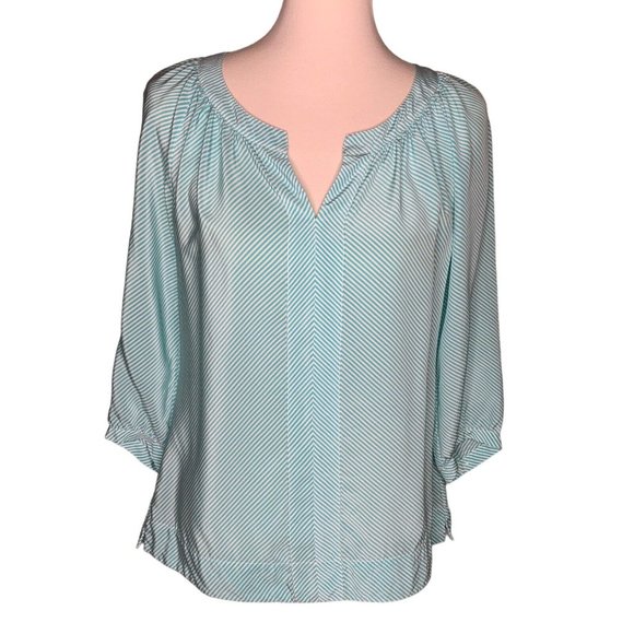 Lilly Pulitzer Silk Striped Moxy Top Blouse Size Small Blue White Style 48607 - Picture 7 of 10